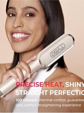Tymo Cordless Hair Straightening Brush — Champagne